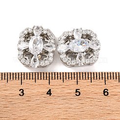 Brass Micro Pave Clear Cubic Zirconia Beads&nbsp;KK-S389-24P
