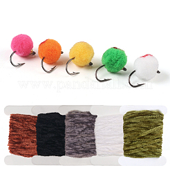 5Pcs 5 Colors Chenille Fly Fishing Tinsel Tying Materials&nbsp;OCOR-GF0006-51A