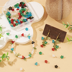 100Pcs Baking Paint and Golden Metal Enlaced Glass Beads&nbsp;DGLA-TAD0001-02