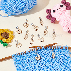 12Pcs 12 Style Cat & Sheep Wood Pendant Stitch Markers&nbsp;HJEW-AB00655