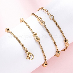 304 Stainless Steel Bone Rope Chain Necklaces&nbsp;NJEW-C073-02G