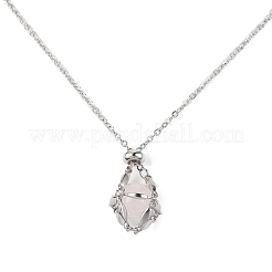 3Pcs 3 Style 304 Stainless Steel & Brass Macrame Pouch Empty Stone Holder for Pendant Necklaces Making&nbsp;NJEW-JN04442