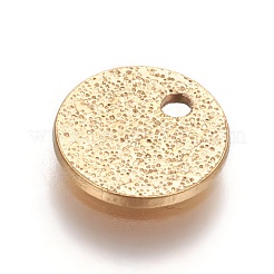 Ion Plating(IP) 304 Stainless Steel Textured Pendants&nbsp;STAS-I098-01-8mm-G