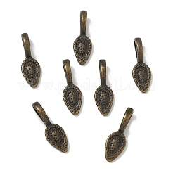 Tibetan Style Alloy Glue-on Flat Pad Bails&nbsp;X-TIBEP-Q064-183AB-NR