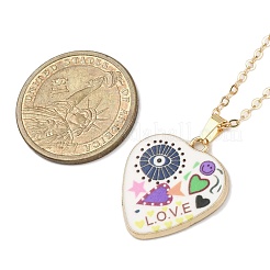 7Pcs Printed Alloy Pendants Necklace&nbsp;NJEW-JN05515