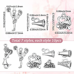 70Pcs 7 Styles Tibetan Style Alloy Pendants&nbsp;TIBEP-BM0001-02