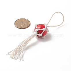 Natural Wood Bead Tassel Pendant Decoraiton&nbsp;HJEW-JM00953