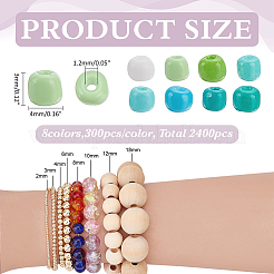 8 Sets 8 Colors Opaque Baking Paint Glass Beads&nbsp;DGLA-WR0001-02