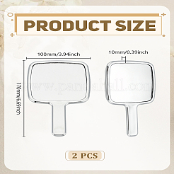 ABS Plastic & Glass Square Shaped Makeup Mirror&nbsp;AJEW-WH0314-906