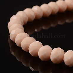 1 Strand Opaque Solid Old Lace Color Crystal Glass Rondelle Bead Strands&nbsp;X-EGLA-F047A-07
