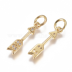 Brass Micro Pave Cubic Zirconia Pendants&nbsp;ZIRC-F111-14G