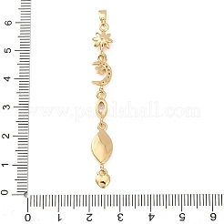 Tassel Brass Micro Pave Clear Cubic Zirconia Big Pendants&nbsp;KK-L271-01G-01