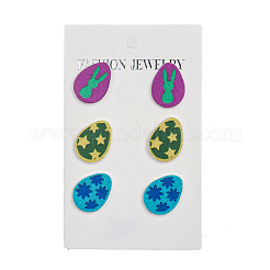 3 Pairs Easter Acrylic Stud Earrings&nbsp;FS-WG03FB9-01