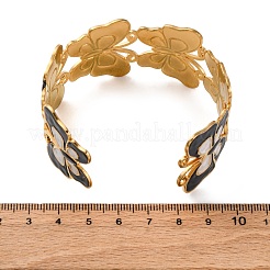 304 Stainless Steel Enamel Cuff Bangles for Women&nbsp;BJEW-P347-01G-C