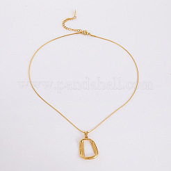 Vintage 304 Stainless Steel Trapezoid Pendant Necklaces&nbsp;WL0350