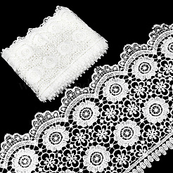 5Yards Milk Fiber Embroidery Flower Tassel Lace Ribbon&nbsp;OCOR-GF0004-69