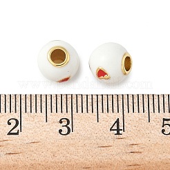 Brass Enamel Beads&nbsp;KK-C110-33G-01