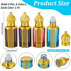 4Pcs 4 Colors Glass Roller Ball Bottles&nbsp;AJEW-CN0007-94