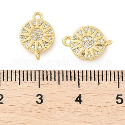 Brass Micro Pave Cubic Zirconia Connector Charms&nbsp;KK-U056-05G