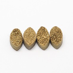 Horse Eye Electroplate Natural Druzy Crystal Cabochons&nbsp;G-L447-16