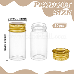 20Pcs Clear Glass Bottles Bead Containers&nbsp;CON-AR0001-16B