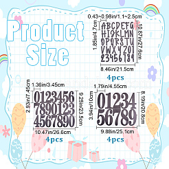 12 Sheets 3 Styles PVC Letter Number Adhesive Decorative Stickers&nbsp;DIY-CP0008-59A