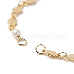 Brass Flat Round Link Chain Bracelet Making&nbsp;AJEW-JB01150-03
