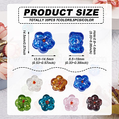 35Pcs 7 Colors Transparent Handmade Bumpy Lampwork Beads&nbsp;LAMP-BT0001-04