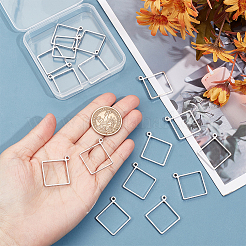 16Pcs 304 Stainless Steel Open Back Bezel Pendants&nbsp;FIND-UN0002-90B