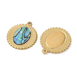 304 Stainless Steel Natural Paua Shell Pendants&nbsp;STAS-L288-08G-01
