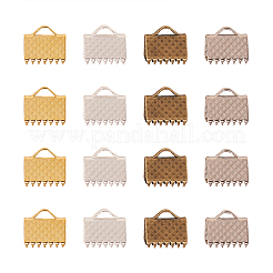 160Pcs 4 Colors Iron Ribbon Crimp Ends&nbsp;IFIN-CJ0001-48