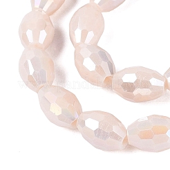 Electroplate Opaque Solid Color Glass Beads Strands&nbsp;GL-N002-01A-B03