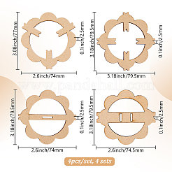 4 Sets Flower Wooden Wick Holder Kit&nbsp;WOOD-DR0001-03A