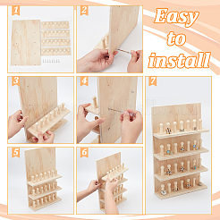 Wood Finger Ring Organizer Display Holder Set&nbsp;RDIS-WH0020-03