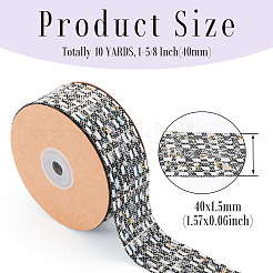 10 Yards Polyester Ribbon with Metallic Trimming&nbsp;OCOR-TAC0034-01