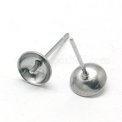 Tarnish Resistant 304 Stainless Steel Stud Earring Findings&nbsp;STAS-E024-4