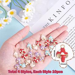 40 Pieces Mushroom Charms Pendant Alloy Enamel Mushroom Charm Mixed Color for Jewelry Necklace Earring Bracelet Making Crafts&nbsp;JX733A