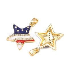 Brass Micro Pave Cubic Zirconia Pendants&nbsp;KK-C248-11B-G