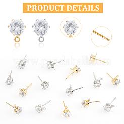 Brass Stud Earring Findings & Plastic Ear Nuts&nbsp;KK-FH0003-76