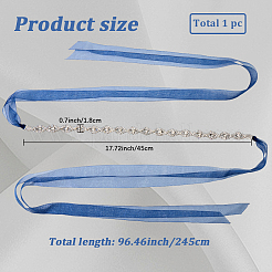 Metal Full Crystal Rhinestone Horse Eye Bridal Waist Belts for Wedding Dress&nbsp;AJEW-WH20080-65B-S