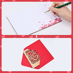Wedding Bamboo Greeting Card&nbsp;AJEW-WH20060-11A