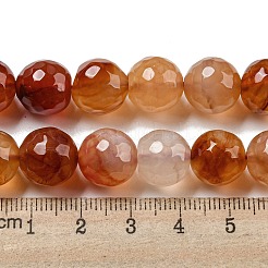 Faceted Natural Banded Agate Beads Strands&nbsp;G-F447-12mm-O04
