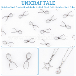 60Pcs 201 Stainless Steel Pendant Pinch Bails&nbsp;STAS-UN0049-40