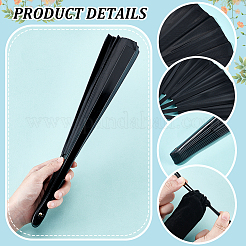 Plastic & Polyester Folding Fan&nbsp;AJEW-DR0002-43