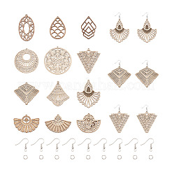 48Pcs 12 Style Undyed Natural Wooden Big Pendants&nbsp;WOOD-MP0001-01