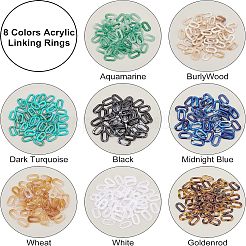 960Pcs 8 Colors Acrylic Linking Rings&nbsp;OACR-FH0001-030