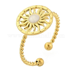 304 Stainless Steel Enamel Cuff Rings for Women&nbsp;RJEW-G338-01G-01