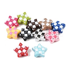 Printed Opaque Acrylic Beads&nbsp;OACR-B051-03