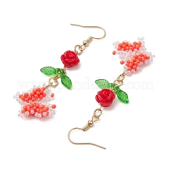 Glass Seed Beads Butterfly Dangle Earrings&nbsp;EJEW-MZ00347