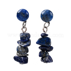 Natural Lapis Lazuli Dangle Stud Earrings&nbsp;EJEW-JE06371-05